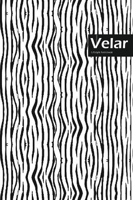 Book cover for Velar Lifestyle, Animal Print, Write-in Notebook, Dotted Lines, Wide Ruled, Medium Size 6 x 9 Inch, 144 Sheets (Black)