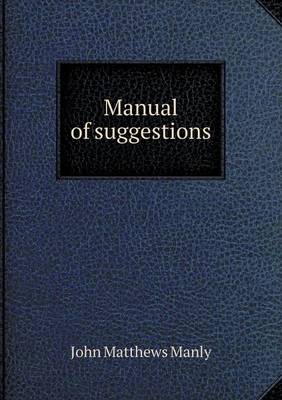 Book cover for Manual of suggestions