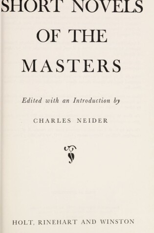 Cover of Short Novels of the Masters