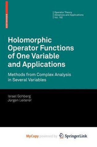 Cover of Holomorphic Operator Functions of One Variable and Applications