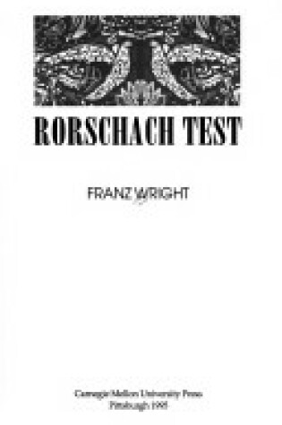 Cover of Rorschach Test.