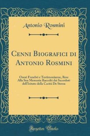 Cover of Cenni Biografici Di Antonio Rosmini