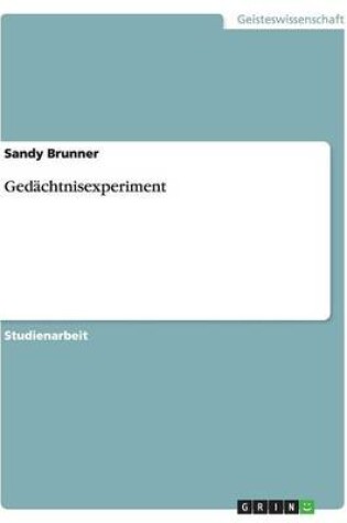 Cover of Gedächtnisexperiment