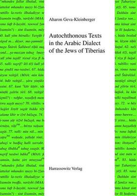 Cover of Autochthonous Texts in the Arabic Dialect of the Jews in Tiberias