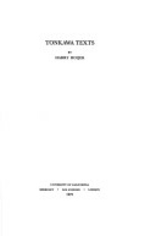 Cover of Tonkawa Texts