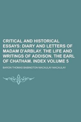 Cover of Critical and Historical Essays Volume 5