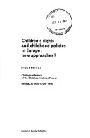 Book cover for Children's Rights and Childhood Policies in Europe