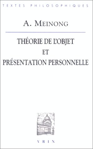 Cover of Theorie de l'Objet & Presentation Personnelle