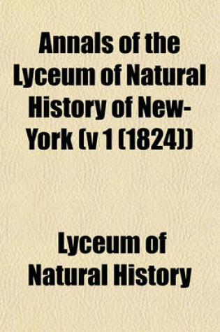 Cover of Annals of the Lyceum of Natural History of New-York Volume 8