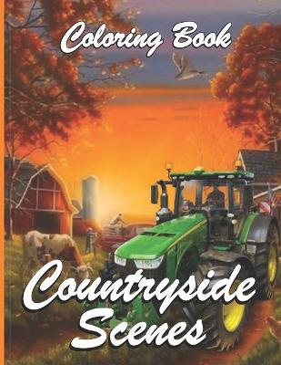 Book cover for countryside scenes coloring book