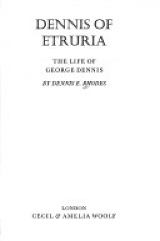 Cover of Dennis of Etruria