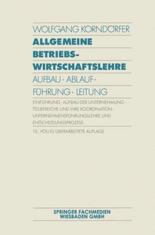 Cover of Allgemeine Betriebswirtschaftslehre