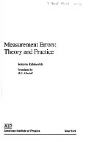 Cover of Measurement Errors