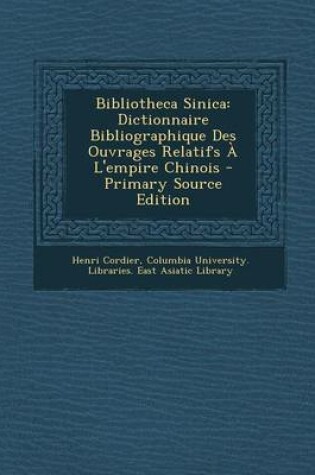 Cover of Bibliotheca Sinica