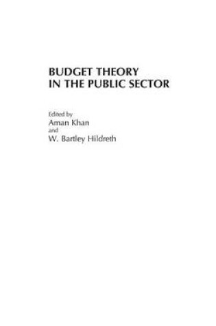 Cover of Budget Theory in the Public Sector