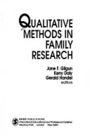 Cover of Qualitative Methods in Family Research