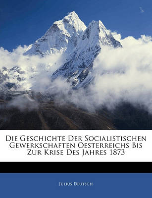 Book cover for Die Geschichte Der Socialistischen Gewerkschaften Oesterreichs Bis Zur Krise Des Jahres 1873