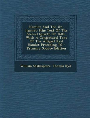 Book cover for Hamlet and the Ur-Hamlet