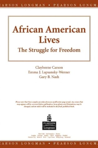 Cover of African American Lives, American History, Preliminary Edition, Single Volume Edition