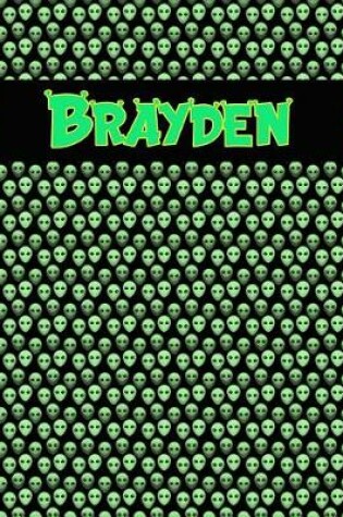 Cover of 120 Page Handwriting Practice Book with Green Alien Cover Brayden