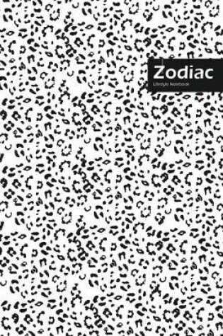 Cover of Zodiac Lifestyle, Animal Print, Write-in Notebook, Dotted Lines, Wide Ruled, Medium Size 6 x 9 Inch, 144 Pages (White)