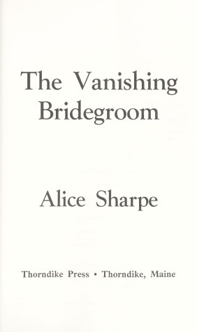 Book cover for The Vanishing Bridegroom