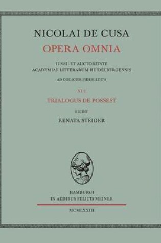 Cover of Nicolai de Cusa Opera omnia / Nicolai de Cusa Opera omnia