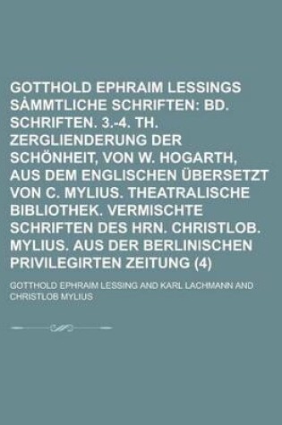Cover of Gotthold Ephraim Lessings S Mmtliche Schriften (4)