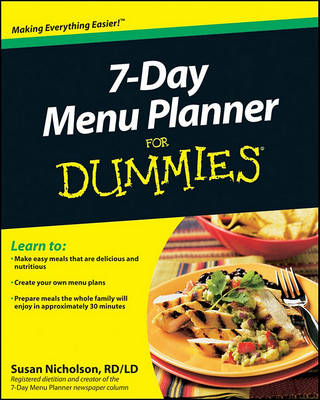 Book cover for 7-Day Menu Planner For Dummies