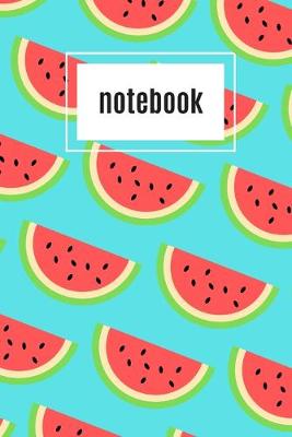 Book cover for Watermelon print turquoise notebook