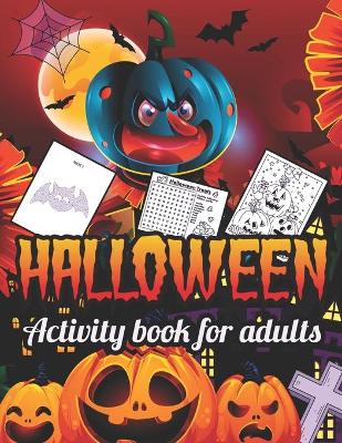 Book cover for Halloween activity books for Adults