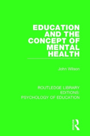 Cover of Education and the Concept of Mental Health
