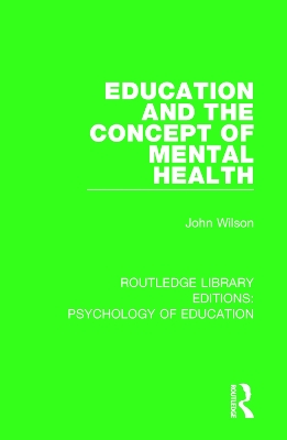 Book cover for Education and the Concept of Mental Health