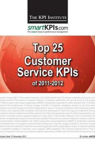 Cover of Top 25 Customer Service KPIs of 2011-2012