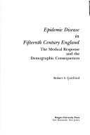 Book cover for Epidemic Disease in Fifteenth-century England