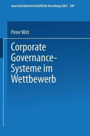 Cover of Corporate Governance-Systeme im Wettbewerb
