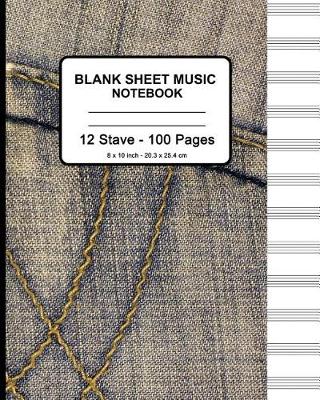 Book cover for Blank Sheet Music Notebook - Faux Jeans
