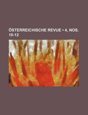 Book cover for Osterreichische Revue (4, Nos. 10-12 )