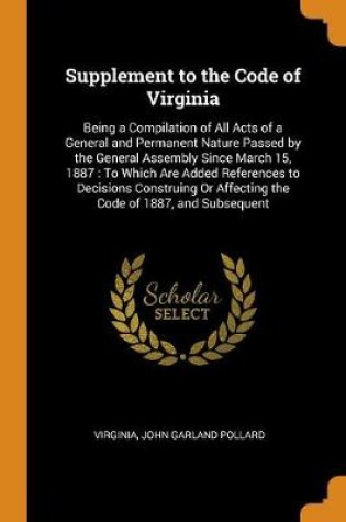 Cover of Supplement to the Code of Virginia