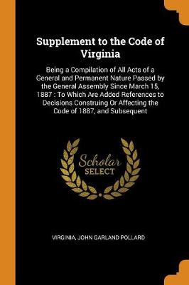 Book cover for Supplement to the Code of Virginia