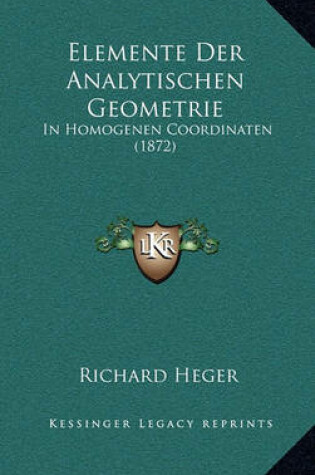 Cover of Elemente Der Analytischen Geometrie