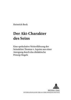 Book cover for Der Akt-Charakter Des Seins