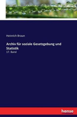 Cover of Archiv fur soziale Gesetzgebung und Statistik