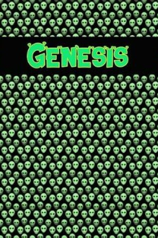 Cover of 120 Page Handwriting Practice Book with Green Alien Cover Genesis