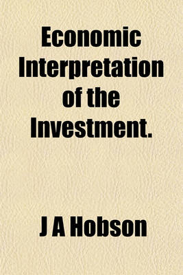 Book cover for Economic Interpretation of the Investment.
