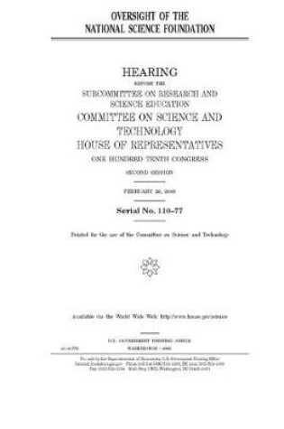 Cover of Oversight of the National Science Foundation