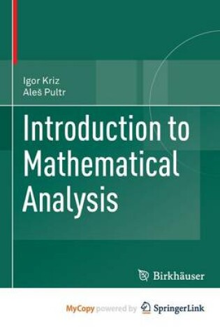 Cover of Introduction to Mathematical Analysis