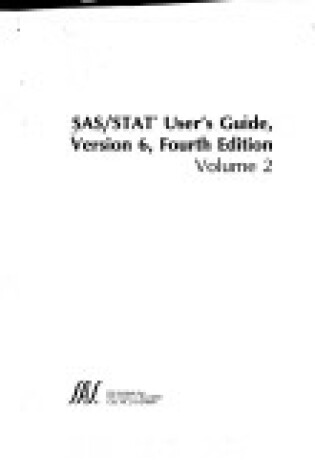 Cover of SAS/Stat User's Guide, Version 6