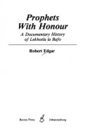 Cover of Prophets with Honour