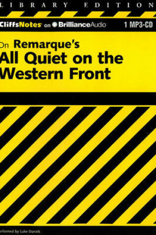 Cover of Cliffnotes on Remarque's All Quiet on the Western Front